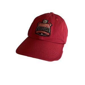 Hallmark Grandpa Security Systems Red Cotton Adjustable Baseball Hat Dad Cap